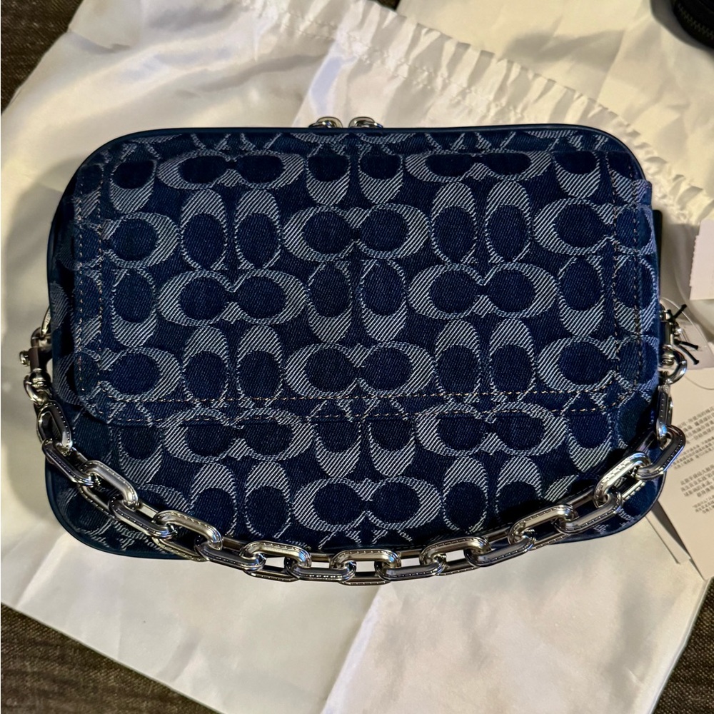 Coach Midnight Blue and Tan Bag